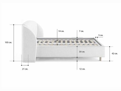 Кровать Сонум Valencia Экокожа Белая