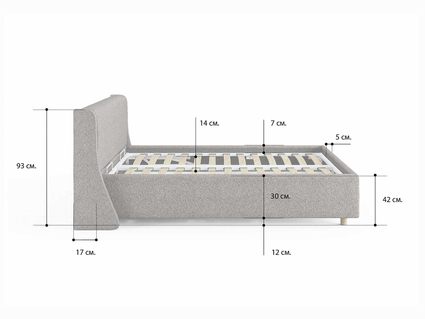 Кровать Сонум Barcelona Рогожка Деним (с подъемным механизмом) 180х200