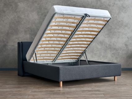 Кровать Сонум Barcelona Рогожка Деним (с подъемным механизмом) 180х200