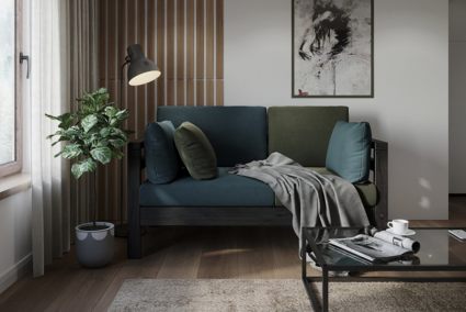 Диван Арско Домино Мини двухместный зеленый Длина 141 см