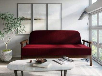 Диван Арско Флори Мини двухместный бордовый Длина 157 см
