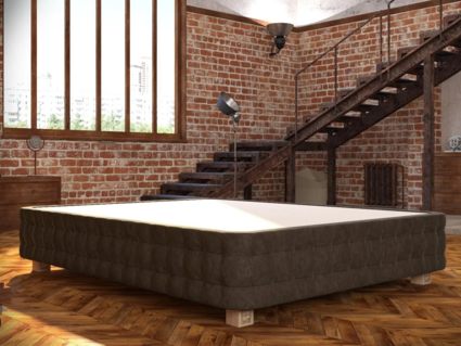Кровать Mr.Mattress Twin Box экокожа Brown 90х190