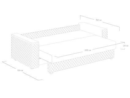 Диван Сонум Denver Тедди мятный Длина 242 см