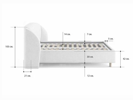 Кровать Сонум Valencia Кашемир Латте (с подъемным механизмом) 120х190