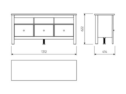 Тумба Гуд Лакк Сага 3 ящика белая