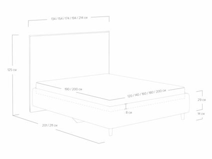 Кровать Сонум Eveline Рогожка Деним (с подъемным механизмом)