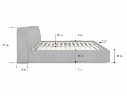 Кровать Сонум Altea Кашемир Горчичный 200х190