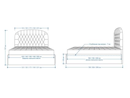 Кровать Lonax Венеция велюр Dolly-3 (с подъемным механизмом) 200х200