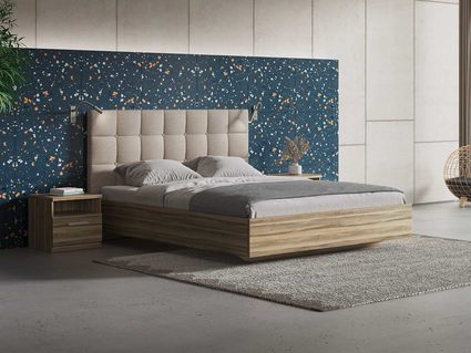 Кровать Сонум Luiza Ясень Ориноко + Кашемир Бежевый 140х200