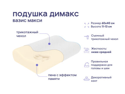 Одеяло Димакс Бамбук всесезонное + 2 подушки Димакс Базис Макси 1427