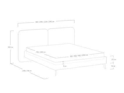 Кровать Сонум Brooklyn Рогожка Деним