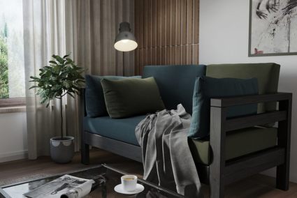 Диван Арско Домино Мини двухместный зеленый Длина 141 см