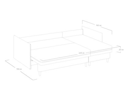 Диван Сонум Rain угловой Рогожка Деним Длина 240 см