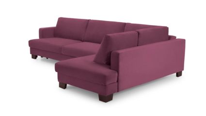 Диван Фиеста Мебель Марсель угловой (большой) велюр Vivaldi 19 фиолетовый