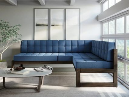 Диван Арско Сега угловой трехместный голубой Длина 218 см