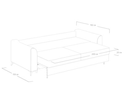 Диван Сонум Dario Рогожка деним Длина 240 см