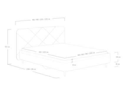Кровать Сонум Taylor Рогожка деним 180х200