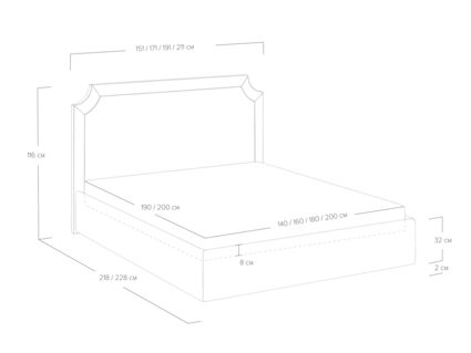 Кровать Сонум Eliot Лаунж Розовый (с подъемным механизмом) 140х190