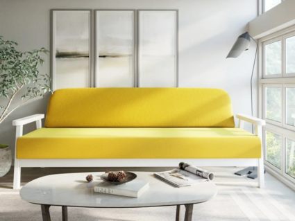 Диван Арско Флори трехместный жёлтый