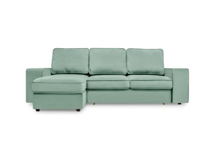 Диван Фиеста Мебель Монако с оттоманкой велюр Vivaldi 09 зеленый
