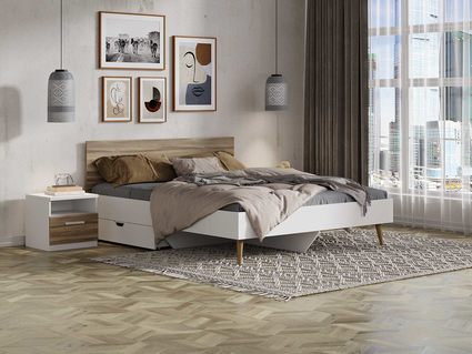 Кровать Сонум Ines Ясень анкор + серый 140х190