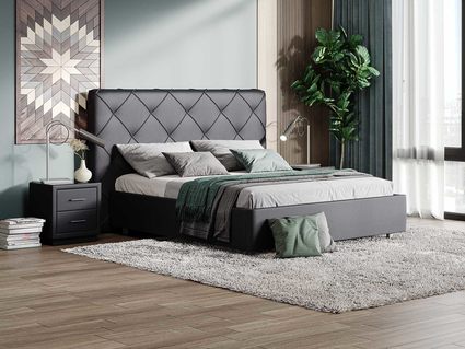 Кровать Сонум Manhattan Экокожа Коричневый (с подъемным механизмом) 140х190