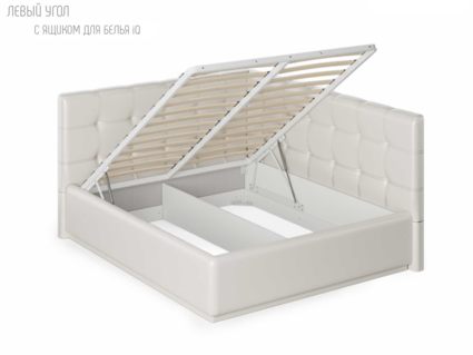Кровать Nuvola Sabina угловая Velutto 26 (с подъемным механизмом) 120х190